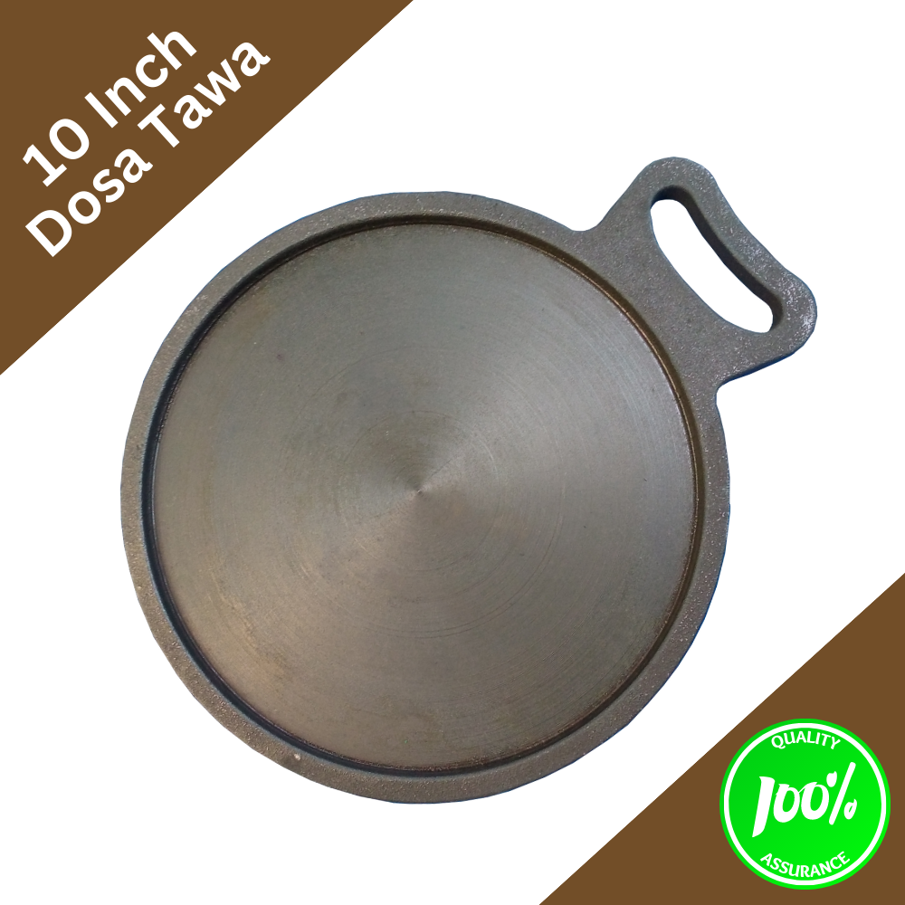 Cast Iron Dosa Tawa - 10 Inches - Double Handle - Light