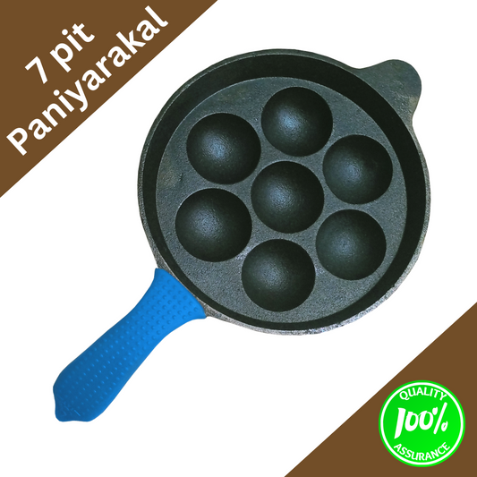 7 pit cast iron Pre Seasoned Smooth Finish Paniyarakal