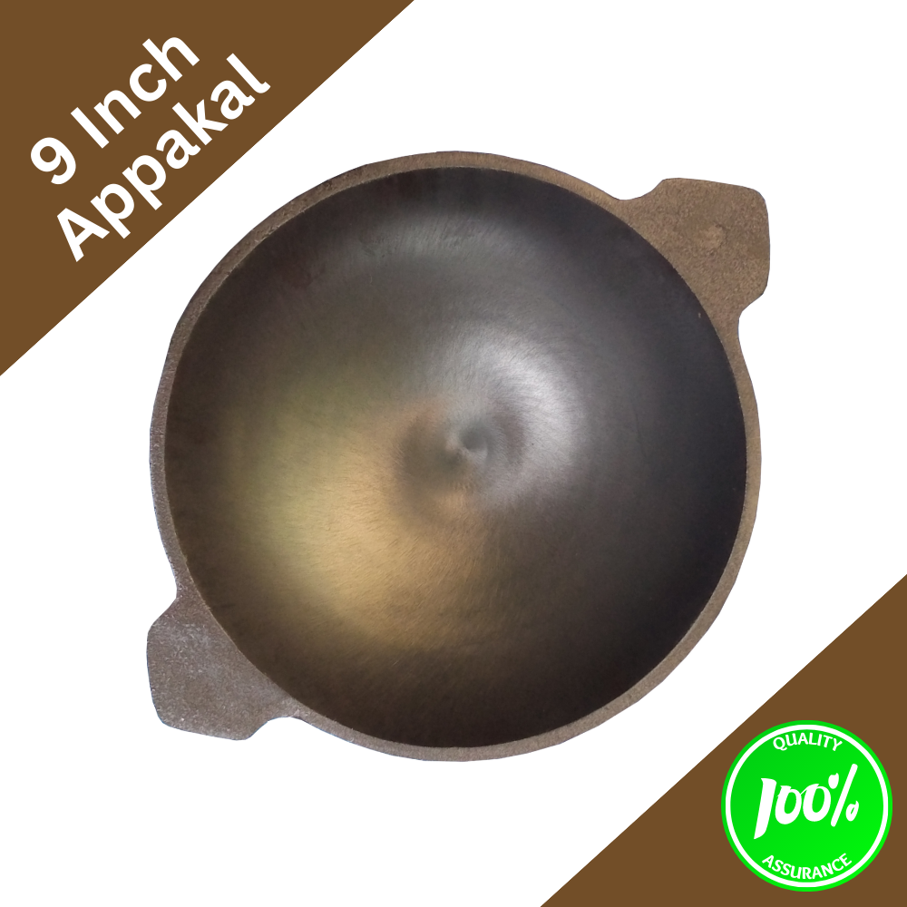 9 inch Cast Iron Pre Seasoned Super Smooth Finish Appakal