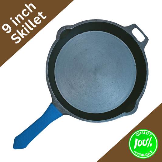 9 Inch Cast Iron Pre Seasoned Super Smooth Finish Skillet - Premium Grade Cast Iron