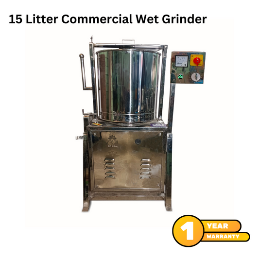 15 litter Commercial Wet Grinder with 1.5 Hp copper motor,Stainless steel food grade drum.