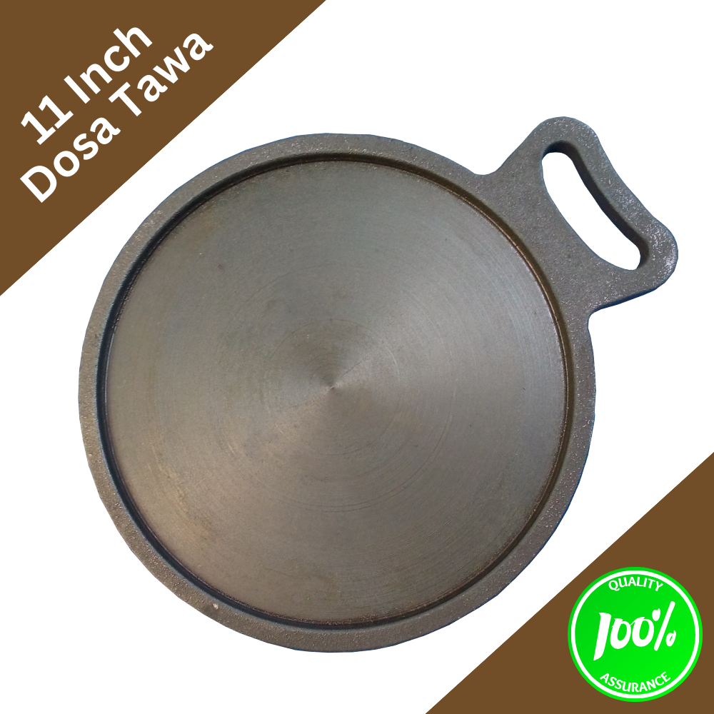 11 inch Cast Iron Pre-Seasoned Super Smooth Finish Dosa Tawa