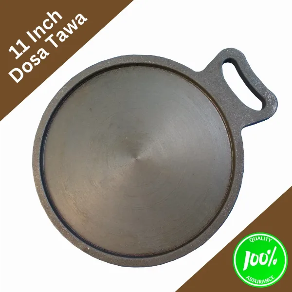 11 inch Cast Iron Pre-Seasoned Super Smooth Finish Dosa Tawa