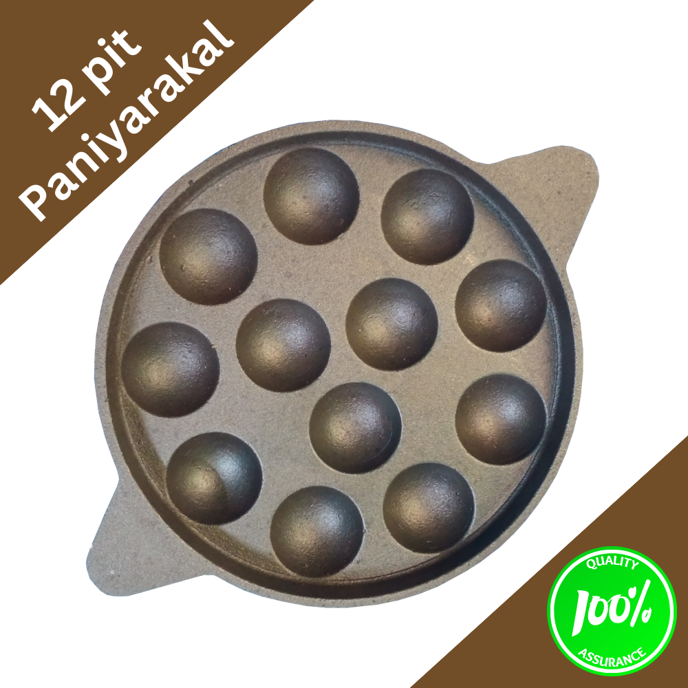 12 pit Cast Iron Paniyarakal Smooth Finish