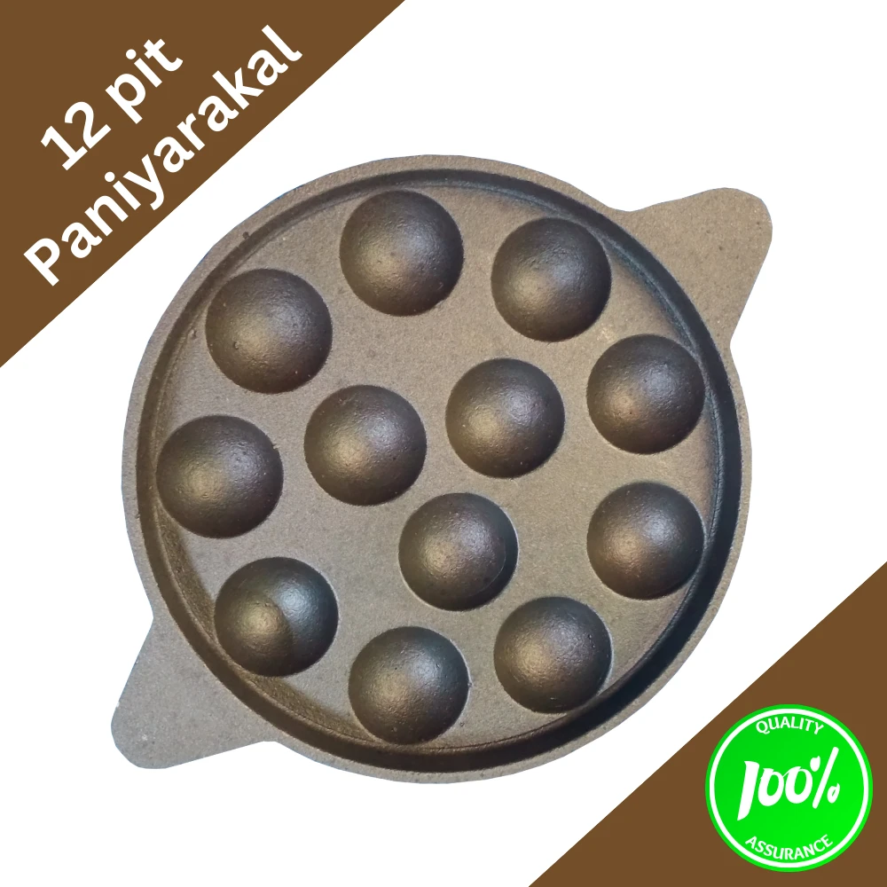 12 pit Cast Iron Paniyarakal Smooth Finish