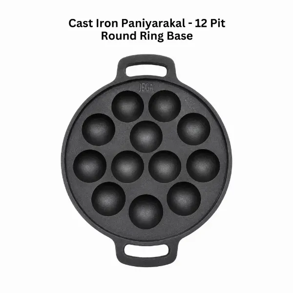 Cast Iron Paniyarakal - 12 Pit Round Ring Base