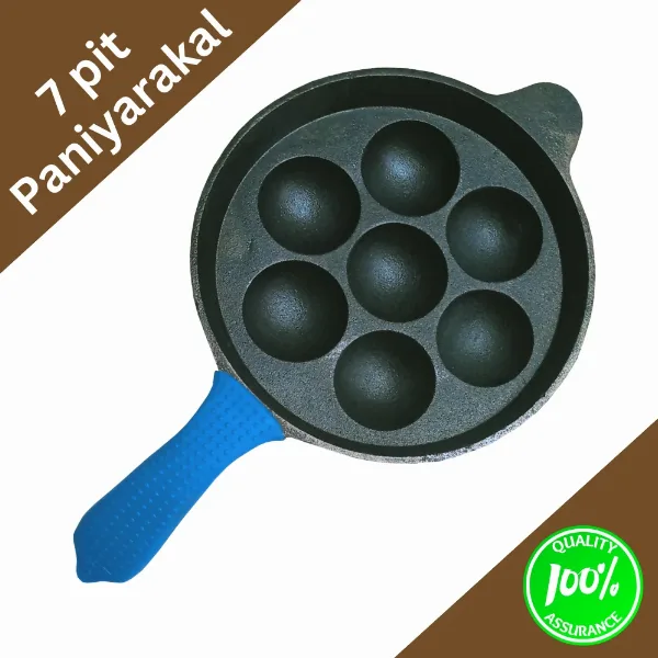 7 pit cast iron Pre Seasoned Smooth Finish Paniyarakkal